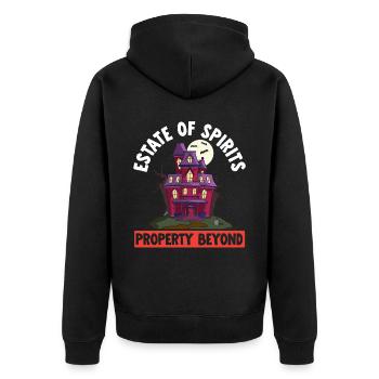 Nachlass von Geistern - Immobilien jenseits von Ha - Unisex Premium Bio Zip Hoodie - Schwarz - Hinten - Nico (187cm)