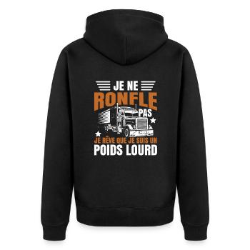 Drôle Poids Lourd - Veste à capuche bio Premium Unisexe - noir - Dos - Nico (187cm)