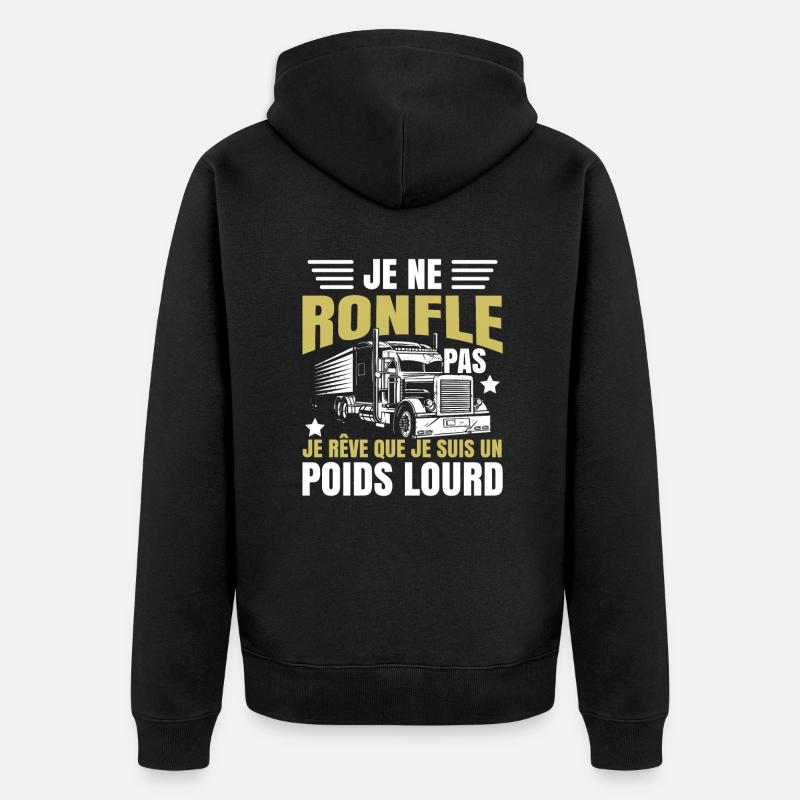 Je Suis Un Poids Lourd - Veste à capuche bio Premium Unisexe - noir