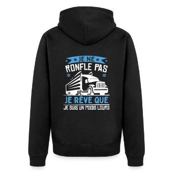 Camion Hommes Chauffeur De Camion - Veste à capuche bio Premium Unisexe - noir - Dos - Nico (187cm)
