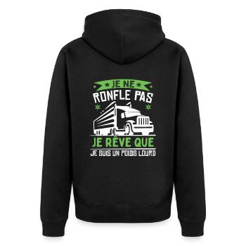 Je Suis Un Poids Lourd - Veste à capuche bio Premium Unisexe - noir - Dos - Nico (187cm)