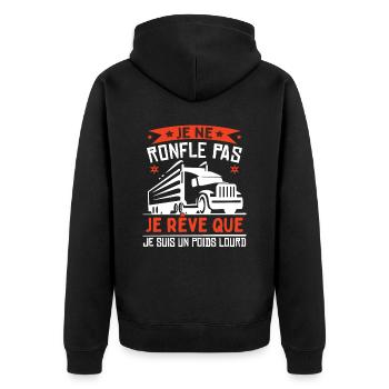 Poids Lourd Humour - Veste à capuche bio Premium Unisexe - noir - Dos - Nico (187cm)