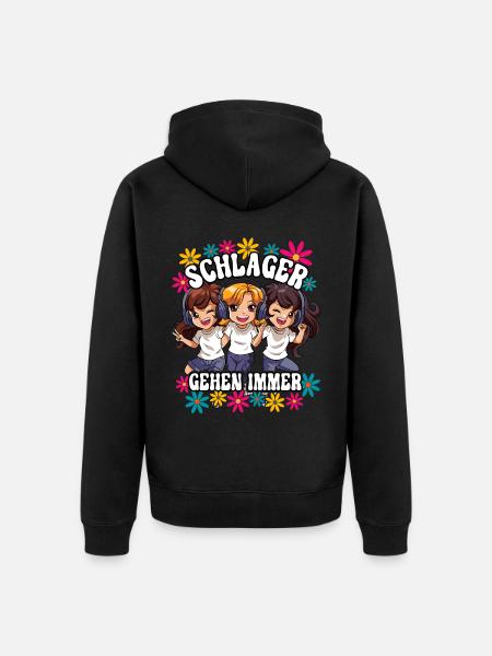 Schlager Gehen Immer - Unisex Premium Bio Zip Hoodie - Schwarz