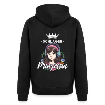 Schlager Prinzessin - Unisex Premium Bio Zip Hoodie - Schwarz - Hinten - Nico (187cm)