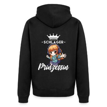 Schlager Prinzessin - Unisex Premium Bio Zip Hoodie - Schwarz - Hinten - Nico (187cm)
