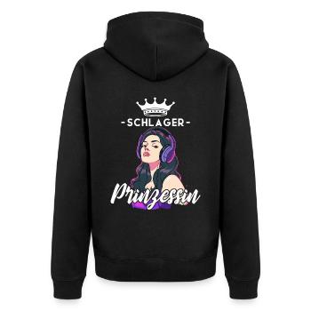 Schlager Prinzessin - Unisex Premium Bio Zip Hoodie - Schwarz - Hinten - Nico (187cm)