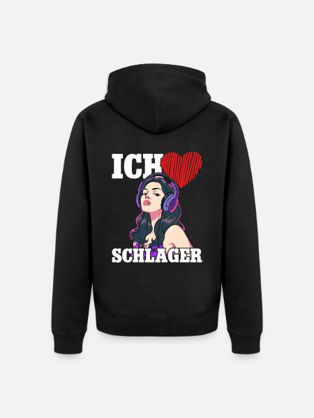 Ich Liebe Schlager - Unisex Premium Bio Zip Hoodie - Schwarz