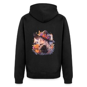 Witch Witch Witch Halloween Witch Outfit - Unisex Premium Organic Zip Hoodie - black - Back - Nico (187cm)