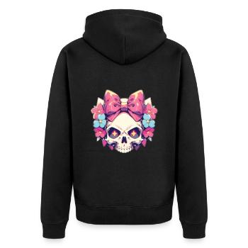 Skulls - Unisex Premium Bio Zip Hoodie - Schwarz - Hinten - Nico (187cm)