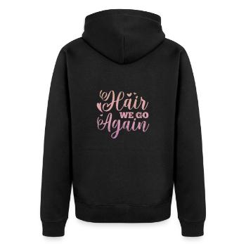 Kosmetikerin - Unisex Premium Bio Zip Hoodie - Schwarz - Hinten - Nico (187cm)