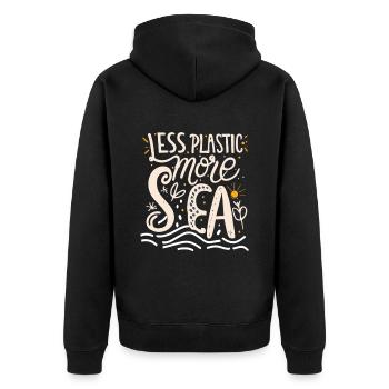 Environment - Unisex Premium Organic Zip Hoodie - black - Back - Nico (187cm)