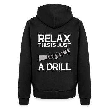 Funny Dental Lab Technician Dentist - Unisex Premium Organic Zip Hoodie - black - Back - Nico (187cm)