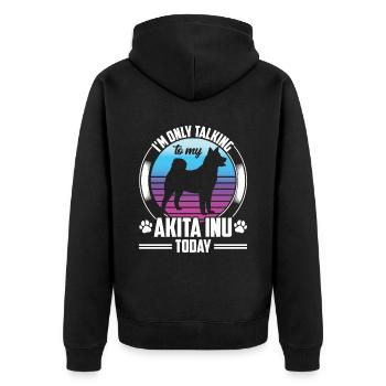 Parlez uniquement à Akita Inu Akita Inu japonais - Veste à capuche bio Premium Unisexe - noir - Dos - Nico (187cm)