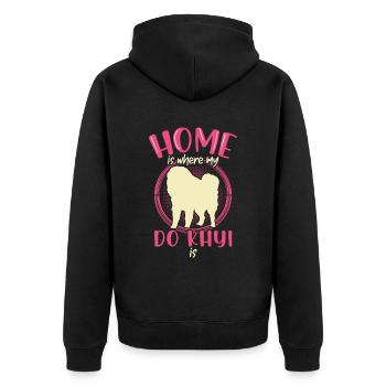 Do Khyi est à la maison Mastiff tibétain - Veste à capuche bio Premium Unisexe - noir - Dos - Nico (187cm)
