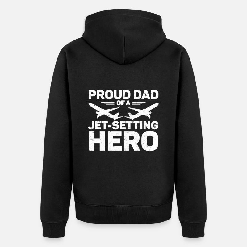 Flugbegleiter Papa Stewardess Flugbegleiter - Unisex Premium Bio Zip Hoodie - Schwarz