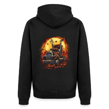 Effrayant Halloween Zombie Camionneur - Veste à capuche bio Premium Unisexe - noir - Dos - Nico (187cm)