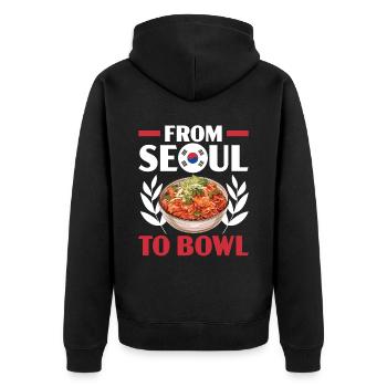 Kimchi Lover Korean Cuisine Spicy Food South Korea - Unisex Premium Organic Zip Hoodie - black - Back - Nico (187cm)