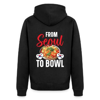 Kimchi Lover Koreanische Küche Scharfes Essen Südkorea - Unisex Premium Bio Zip Hoodie - Schwarz - Hinten - Nico (187cm)