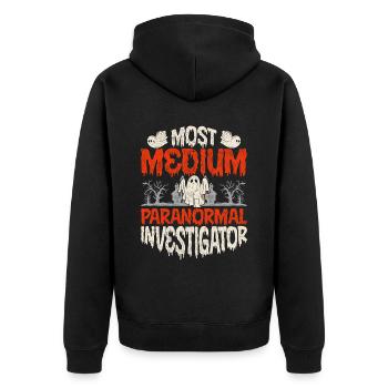 Ghost Hunt Enquêteur paranormal le plus moyen - Veste à capuche bio Premium Unisexe - noir - Dos - Nico (187cm)