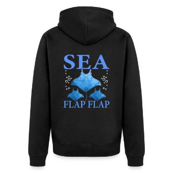 Mantarochen Sea Flap Flap Mantarochen Liebhaber - Unisex Premium Bio Zip Hoodie - Schwarz - Hinten - Nico (187cm)