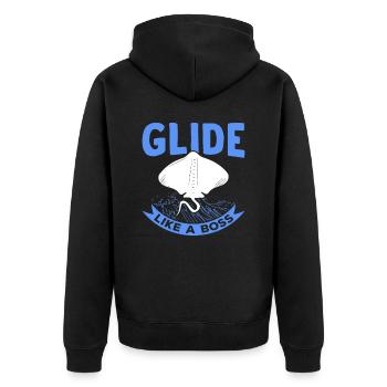 Manta Rays Glide Manta Rays Lover - Unisex Premium Organic Zip Hoodie - black - Back - Nico (187cm)
