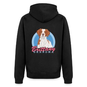 Brittany Granny Spaniel Breton Chien d’arrêt Cadeau - Veste à capuche bio Premium Unisexe - noir - Dos - Nico (187cm)