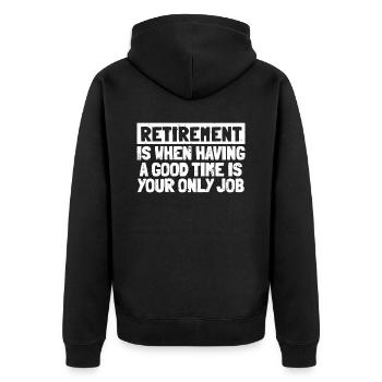 Pensioner Pension Funny - Unisex Premium Organic Zip Hoodie - black - Back - Nico (187cm)