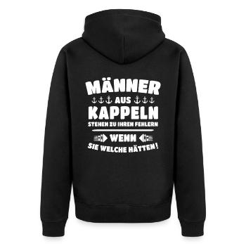 Kappeln - Unisex Premium Bio Zip Hoodie - Schwarz - Hinten - Nico (187cm)