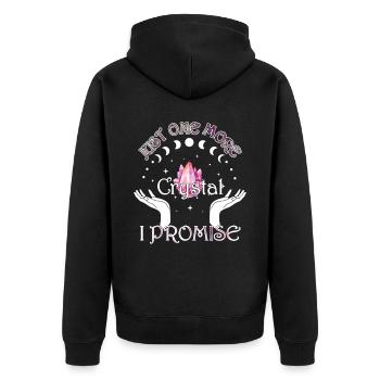 Funny Gemstone Chakra Healer Spiritual - Unisex Premium Organic Zip Hoodie - black - Back - Nico (187cm)