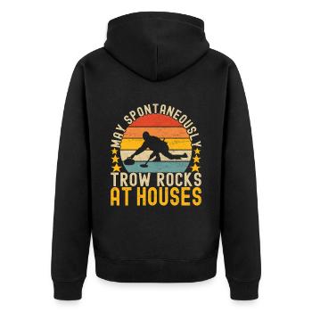 Curling Curling players - Unisex Premium Organic Zip Hoodie - black - Back - Nico (187cm)