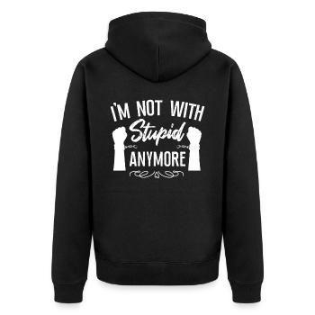 Happy Divorce Party I'm Not With - Unisex Premium Organic Zip Hoodie - black - Back - Nico (187cm)