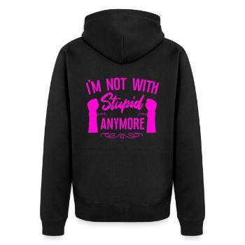 Happy Divorce Party I'm Not With - Unisex Premium Organic Zip Hoodie - black - Back - Nico (187cm)