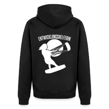 Kitesurfen verhedderte Leinen Kitesurfer - Unisex Premium Bio Zip Hoodie - Schwarz - Hinten - Nico (187cm)