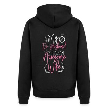 Happy Divorce Party My Ex Husband - Unisex Premium Organic Zip Hoodie - black - Back - Nico (187cm)