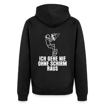 Kitesurfer Spruch Kitesurfen Kiteboarder - Unisex Premium Bio Zip Hoodie - Schwarz - Hinten - Nico (187cm)
