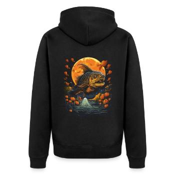 Eaux effrayantes pour la pêche à l’Halloween - Veste à capuche bio Premium Unisexe - noir - Dos - Nico (187cm)