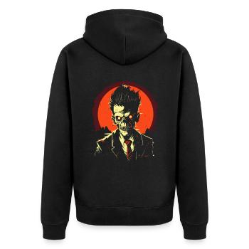 Zombie Apocalypse Gruselige Halloween Zombies - Unisex Premium Bio Zip Hoodie - Schwarz - Hinten - Nico (187cm)