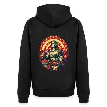 Patriotique Thanksgiving Patriotisme USA - Veste à capuche bio Premium Unisexe - noir - Dos - Nico (187cm)