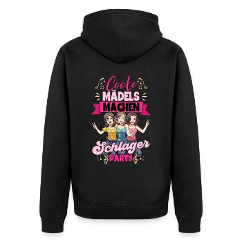 Coole Mädels Machen Schlager - Unisex Premium Bio Zip Hoodie - Schwarz - Hinten - Nico (187cm)