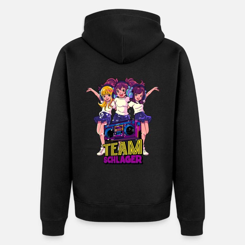Team Schlager - Unisex Premium Bio Zip Hoodie - Schwarz