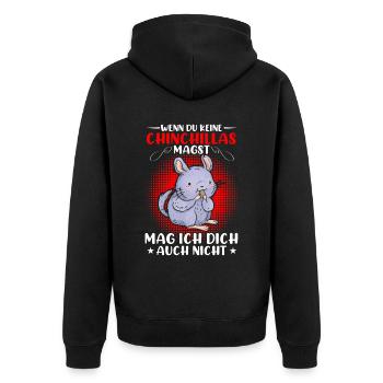 Chinchilla nicht mögen Nagetier Wollmaus - Unisex Premium Bio Zip Hoodie - Schwarz - Hinten - Nico (187cm)