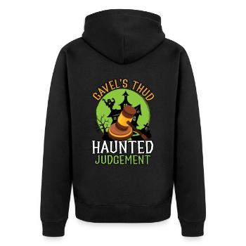 Le Thud de Gavel Haunted Judgment Attorney Hallow - Veste à capuche bio Premium Unisexe - noir - Dos - Nico (187cm)