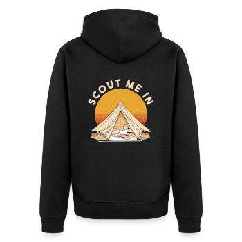 Boy Scout Funny Scout Me In - Veste à capuche bio Premium Unisexe - noir - Dos - Nico (187cm)