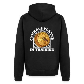 Fanfahrenzug Spielmannszug Becken - Unisex Premium Bio Zip Hoodie - Schwarz - Hinten - Nico (187cm)