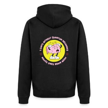 Physik Phyiker Lustig Quantenphysik - Unisex Premium Bio Zip Hoodie - Schwarz - Hinten - Nico (187cm)