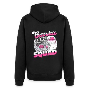 Pfadfinder Plätzchen Cookie Squad - Unisex Premium Bio Zip Hoodie - Schwarz - Hinten - Nico (187cm)