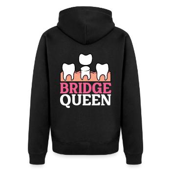 Lustige Zahnlaborantin Zahnärztin - Unisex Premium Bio Zip Hoodie - Schwarz - Hinten - Nico (187cm)