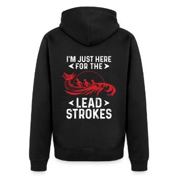 Lustiges Drachenboot-Rennpaddel - Unisex Premium Bio Zip Hoodie - Schwarz - Hinten - Nico (187cm)