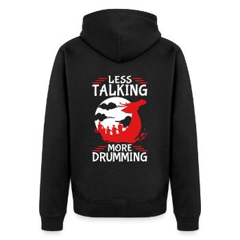 Funny Dragon Boat Racing Paddle - Unisex Premium Organic Zip Hoodie - black - Back - Nico (187cm)