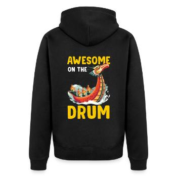 Lustiges Drachenboot-Rennpaddel - Unisex Premium Bio Zip Hoodie - Schwarz - Hinten - Nico (187cm)